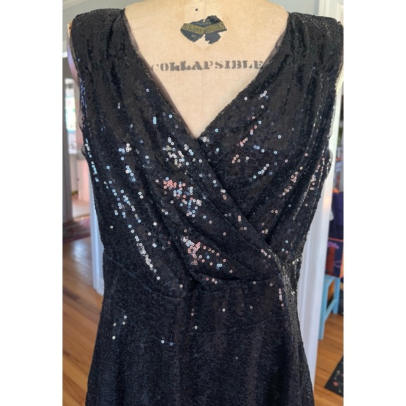 NWT Grace Karin Black Sequin Sleeveless V Neck Dress XL - Picture 4 of 9